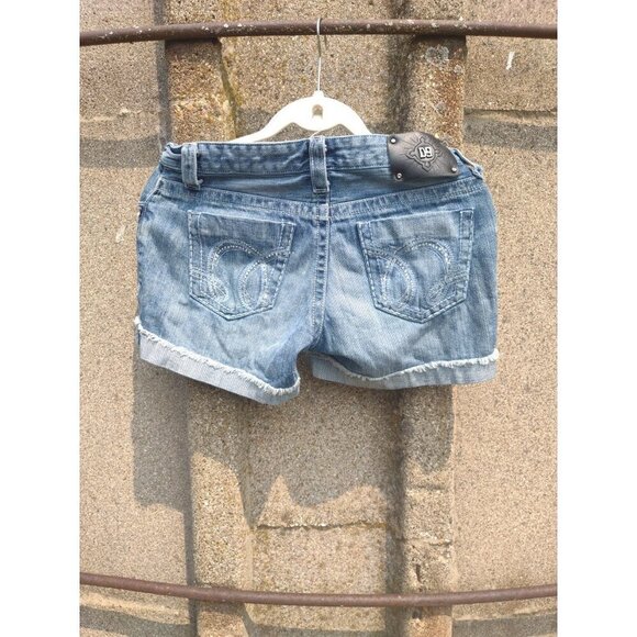 D9 Cuffed Rhinestone Denim blue jean shorts Size 28 - Picture 5 of 7